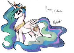 Size: 900x649 | Tagged: safe, artist:maurincl, princess celestia, alicorn, pony, g4, female, solo