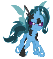 Size: 4300x4800 | Tagged: safe, artist:csillaghullo, trixie, changeling, pony, unicorn, g4, absurd resolution, changelingified, evilswarm, female, fusion, mare, simple background, solo, transparent background, trixieling, vector