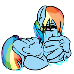 Size: 600x600 | Tagged: safe, artist:alienkittykun, rainbow dash, g4, female, preening, solo, wet