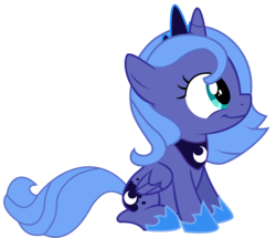 Size: 5000x4303 | Tagged: safe, artist:lightningbolt, princess luna, alicorn, pony, g4, absurd resolution, cute, female, filly, happy, show accurate, simple background, sitting, solo, transparent background, vector, woona