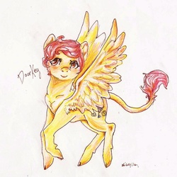 Size: 1183x1181 | Tagged: safe, artist:youmywaywardgirl, oc, oc only, doorkey, solo, traditional art