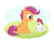 Size: 512x412 | Tagged: safe, artist:shadowstar-12, scootaloo, chicken, g4, scootachicken