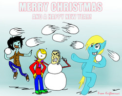 Size: 1000x787 | Tagged: safe, artist:koriolander, derpy hooves, pegasus, pony, g4, christmas, female, mare, marshall lee