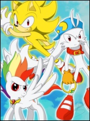 Size: 1000x1350 | Tagged: safe, artist:bloomphantom, rainbow dash, g4, contest, crossover, element of loyalty, klonoa, male, sonic the hedgehog, sonic the hedgehog (series), super klonoa, super rainbow dash, super sonic