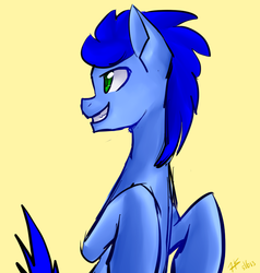 Size: 700x735 | Tagged: safe, artist:pyupew, pony, grin, male, ponified, smiling, solo, sonic the hedgehog, sonic the hedgehog (series)