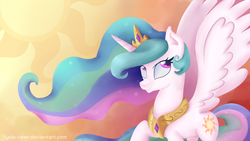 Size: 1921x1081 | Tagged: safe, artist:lydia-rawr, princess celestia, alicorn, pony, g4, female, solo