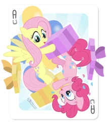 Size: 1170x1380 | Tagged: safe, artist:dm29, fluttershy, pinkie pie, g4, box, card, duo, playing card