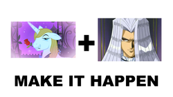 Size: 1280x720 | Tagged: safe, prince blueblood, g4, exploitable meme, make it happen, maximillion pegasus, meme, yu-gi-oh!, yugioh abridged