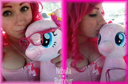 Size: 970x640 | Tagged: artist needed, safe, artist:lolipixiepop, artist:nebularumour, artist:relaxing-into-sanity, pinkie pie, human, g4, build-a-bear, cosplay, irl, irl human, photo, plushie