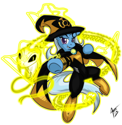 Size: 3296x3377 | Tagged: safe, artist:cynos-zilla, trixie, pony, unicorn, g4, blackest night, crossover, female, green lantern, mare, parallax, parody, sinestro corps, solo, yellow lantern