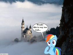 Size: 1024x768 | Tagged: safe, rainbow dash, g4, castle, irl, photo, ponies in real life, solo