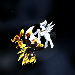 Size: 894x894 | Tagged: safe, artist:haydee, oc, oc only, pegasus, pony, book cover, commission, male, stallion, yin-yang