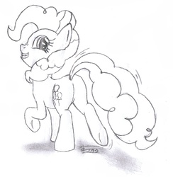 Size: 970x992 | Tagged: safe, artist:crade, pinkie pie, g4, female, monochrome, solo