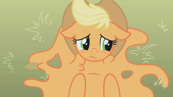 Size: 1280x720 | Tagged: safe, artist:dtkraus, edit, screencap, applejack, goo pony, original species, g4, applegak, female, goddammit kraus, melting, solo, wat