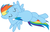 Size: 988x633 | Tagged: safe, rainbow dash, g4, fat, female, on back, preggo dash, pregnant, pregnant edit, resting, solo