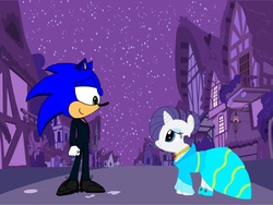 Size: 2000x1500 | Tagged: safe, artist:shadow051, rarity, g4, clothes, crossover, crossover shipping, dress, love, male, rarisonic, shipping, sonic the hedgehog, sonic the hedgehog (series), tuxedo