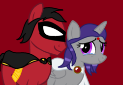 Size: 1037x720 | Tagged: safe, artist:ttgojinxplz, alicorn, pony, ponified, raven (dc comics), robin, shipping, tears of joy, teen titans