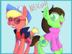 Size: 1280x960 | Tagged: safe, artist:spanish-scoot, crossover, dave strider, dipper pines, gravity falls, homestuck, jade harley, mabel pines, male, ponified