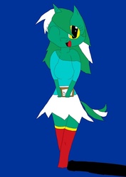 Size: 671x948 | Tagged: safe, artist:prince aero, lyra heartstrings, oc, anthro, g4, anthro oc, female, solo