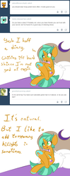 Size: 635x1600 | Tagged: safe, artist:kryptchild, snails, ask glitter shell, g4, bed, book, cute, glitter shell, hair, hoof polish, hooves, male, mouth hold, nail polish, pillow, solo, trap, tumblr, underhoof, writing