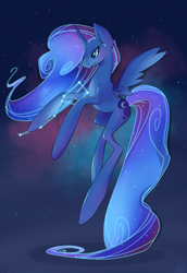 Size: 3077x4471 | Tagged: safe, artist:pon-ee, princess luna, alicorn, pony, g4, big dipper, constellation, ethereal mane, female, solo, space, starry mane, stars