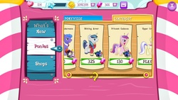 Size: 1136x640 | Tagged: safe, gameloft, parish nandermane, princess cadance, shining armor, upper crust, g4