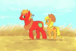 Size: 3000x2000 | Tagged: safe, artist:lilypadphi, applejack, big macintosh, earth pony, pony, g4, male, stallion