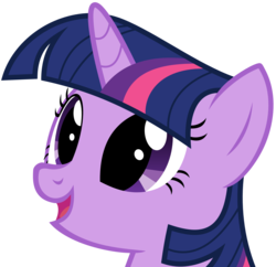 Size: 2170x2100 | Tagged: safe, artist:jackspade2012, twilight sparkle, g4, magical mystery cure, cute, female, happy, portrait, reaction image, simple background, solo, transparent background, twiabetes, vector, weapons-grade cute