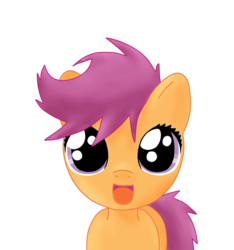 Size: 2347x2509 | Tagged: safe, artist:sharkiity, scootaloo, pegasus, pony, g4, bed mane, cute, cutealoo, female, filly, foal, messy mane, simple background, solo, transparent background