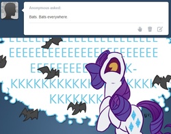 Size: 638x500 | Tagged: safe, artist:twilidramon, rarity, bat, pony, unicorn, g4, ask, ask-rarijack, female, mare, screaming, solo, tumblr