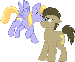 Size: 956x801 | Tagged: safe, artist:deerspit, cloud kicker, doctor whooves, time turner, g4, female, male, shipping, simple background, straight, timekicker, white background