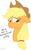 Size: 370x599 | Tagged: safe, artist:deerspit, applejack, g4, female, pouting, sad, simple background, solo, unhapplejack