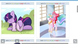 Size: 1136x640 | Tagged: safe, pinkie pie, princess celestia, twilight sparkle, g4, exploitable meme, juxtaposition, juxtaposition win, meme, numbers