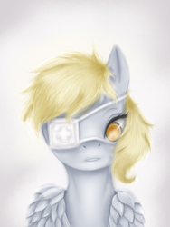 Size: 1200x1600 | Tagged: safe, artist:ashesdarkpony, derpy hooves, pegasus, pony, g4, eyepatch, female, mare, solo