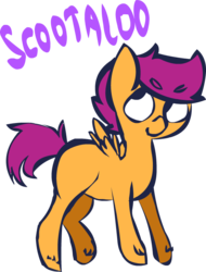 Size: 573x754 | Tagged: safe, artist:emberwisp, scootaloo, pegasus, pony, g4, female, filly, foal, simple background, solo, transparent background