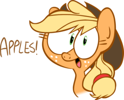Size: 877x706 | Tagged: safe, artist:dinnerjoe, applejack, g4, apple, female, simple background, solo, that pony sure does love apples
