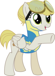 Size: 4643x6388 | Tagged: safe, artist:lightningbolt, sugar cookie, pegasus, pony, g4, wonderbolts academy, absurd resolution, background pony, clothes, female, folded wings, goggles, hair bun, mare, show accurate, simple background, solo, transparent background, uniform, vector, wings, wonderbolt trainee uniform