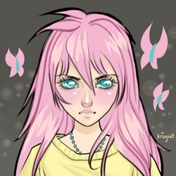 Size: 500x500 | Tagged: safe, artist:krisgoat, fluttershy, human, g4, female, humanized, solo