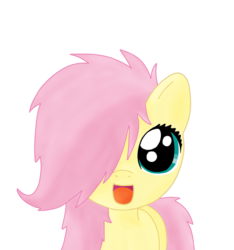 Size: 2347x2509 | Tagged: safe, artist:sharkiity, fluttershy, g4, bed mane, cute, female, filly, messy mane, shyabetes, solo