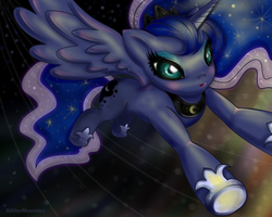 Size: 800x640 | Tagged: safe, artist:aftermoonrise, princess luna, g4, female, flying, solo