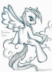 Size: 600x835 | Tagged: safe, artist:aftermoonrise, rainbow dash, g4, book, female, solo