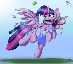 Size: 4000x3500 | Tagged: dead source, safe, artist:wazzart, twilight sparkle, alicorn, pony, g4, clothes, female, mare, skirt, solo, tennis, twilight sparkle (alicorn)