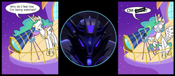 Size: 2000x875 | Tagged: safe, princess celestia, g4, censored, exploitable meme, meme, soundwave, telescope meme, transformers, transformers prime