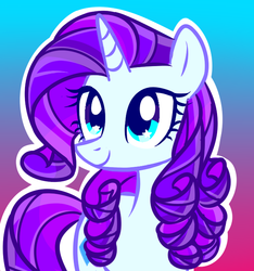 Size: 600x640 | Tagged: safe, artist:marytheechidna, rarity, pony, unicorn, g4, alternate hairstyle, female, gradient background, horn, mare, solo