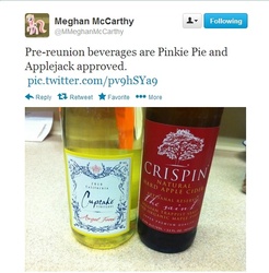 Size: 529x538 | Tagged: safe, alcohol, barely pony related, cider, mccarthy's liquor cabinet, meghan mccarthy, text, twitter, wine