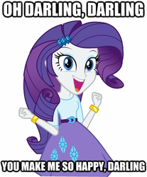 Size: 409x495 | Tagged: safe, rarity, equestria girls, g4, bracelet, clothes, cute, darling, female, happy, humanized, image macro, jewelry, looking at you, skirt, solo, talking to viewer