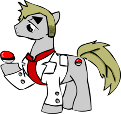 Size: 1924x1812 | Tagged: safe, artist:creativeinsanity123, earth pony, pony, clothes, male, poké ball, pokémon, ponified, professor oak, simple background, solo, stallion, transparent background