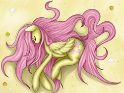 Size: 4000x3000 | Tagged: safe, artist:kinjareta, fluttershy, g4, beach, female, sleeping, solo