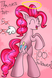 Size: 2546x3820 | Tagged: safe, artist:novaspark, pinkie pie, earth pony, pony, g4, ask, bipedal, female, innocent pinkie, solo, tumblr