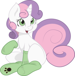 Size: 8789x8941 | Tagged: safe, artist:joey darkmeat, artist:refro82, sweetie belle, pony, unicorn, g4, absurd resolution, clothes, cute, female, filly, foal, simple background, sitting, socks, solo, transparent background